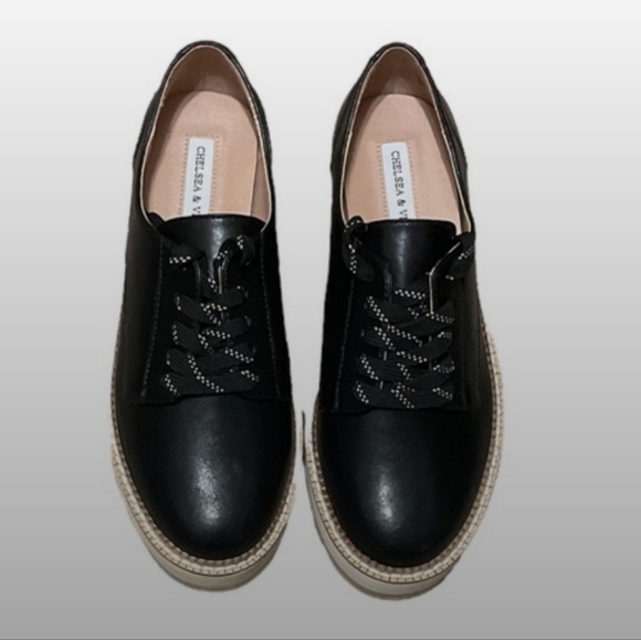 Chelsea & Violet Irena Lace-Up Lug Sole Platform Oxfords Size 6.5/7 - Picture 6 of 10